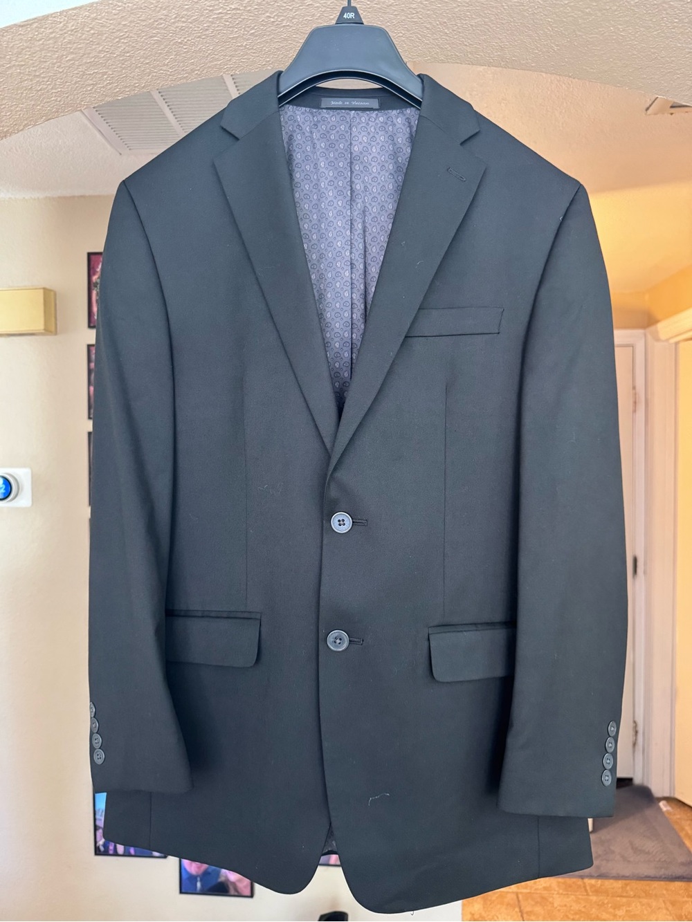 Men's Chaps Black Blazer - Classic Tailored Suit Jacket 40R